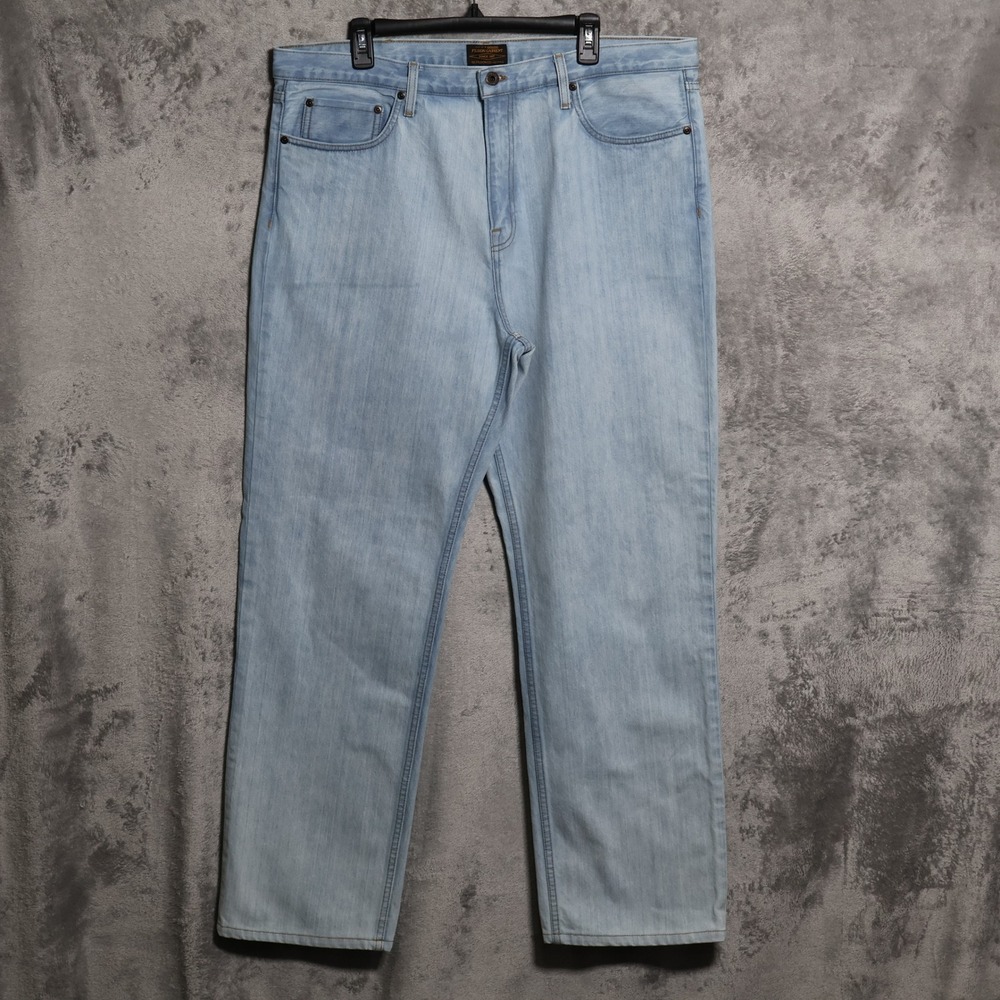 Filson Jeans Mens 39x32 Blue Light Wash Straight Leg Denim Wide Leg Relaxed USA
